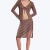 Mid Rise Knitted Midi Skirt – Brown Mid Rise Knitted Midi Skirt – Brown