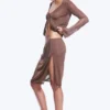 Mid Rise Knitted Midi Skirt – Brown Mid Rise Knitted Midi Skirt – Brown