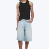Mid Rise Loose Dart Detailed Denim Shorts – Dream Blue – Light Blue Mid Rise Loose Dart Detailed Denim Shorts – Dream Blue – Light Blue