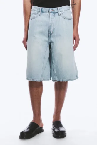 Mid Rise Loose Dart Detailed Denim Shorts – Dream Blue – Light Blue
