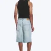 Mid Rise Loose Dart Detailed Denim Shorts – Dream Blue – Light Blue Mid Rise Loose Dart Detailed Denim Shorts – Dream Blue – Light Blue