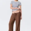 Mid Rise Loose Flounce Trousers – Brown Mid Rise Loose Flounce Trousers – Brown