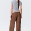 Mid Rise Loose Flounce Trousers – Brown Mid Rise Loose Flounce Trousers – Brown