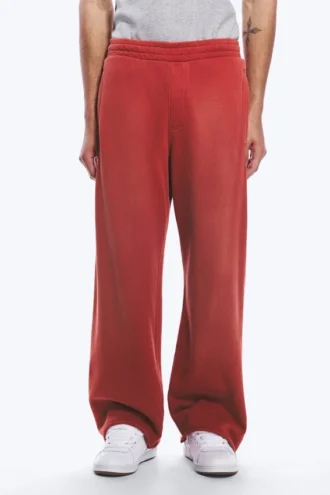 Mid Rise Loose Straight Leg Sweatpants – Red