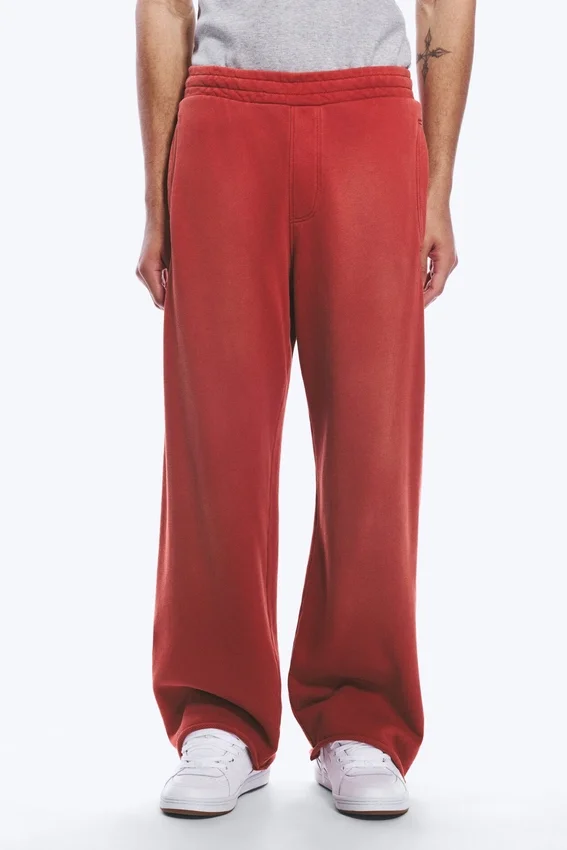 Mid Rise Loose Straight Leg Sweatpants – Red Mid Rise Loose Straight Leg Sweatpants – Red