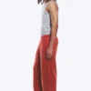 Mid Rise Loose Straight Leg Sweatpants – Red Mid Rise Loose Straight Leg Sweatpants – Red