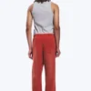 Mid Rise Loose Straight Leg Sweatpants – Red Mid Rise Loose Straight Leg Sweatpants – Red