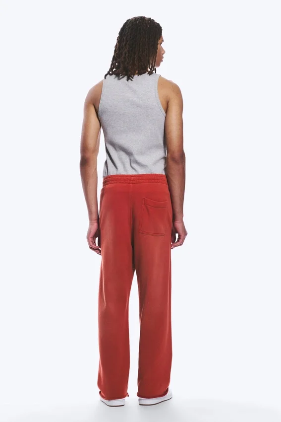 Mid Rise Loose Straight Leg Sweatpants – Red Mid Rise Loose Straight Leg Sweatpants – Red