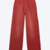 Mid Rise Loose Straight Leg Sweatpants – Red Mid Rise Loose Straight Leg Sweatpants – Red