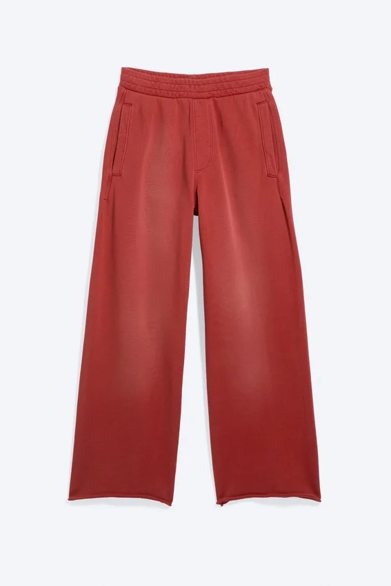 Mid Rise Loose Straight Leg Sweatpants – Red Mid Rise Loose Straight Leg Sweatpants – Red