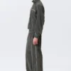 Mid Rise Loose Straight Leg Velour Track Pants – Dark Grey Mid Rise Loose Straight Leg Velour Track Pants – Dark Grey
