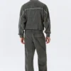 Mid Rise Loose Straight Leg Velour Track Pants – Dark Grey Mid Rise Loose Straight Leg Velour Track Pants – Dark Grey
