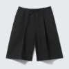 Mid Rise Loose Suiting Shorts – Black Mid Rise Loose Suiting Shorts – Black