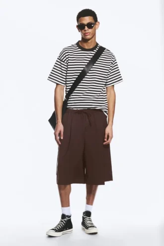 Mid Rise Loose Suiting Shorts – Dark Brown