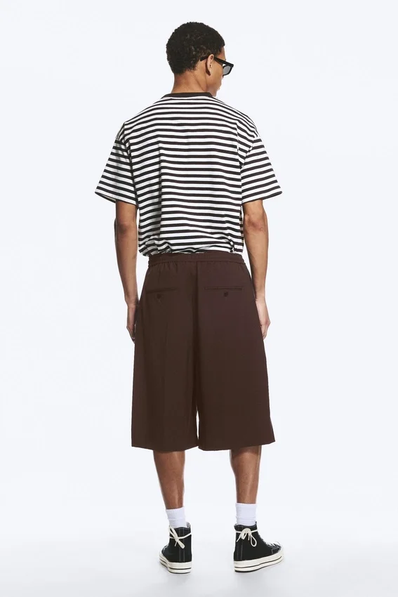 Mid Rise Loose Suiting Shorts – Dark Brown Mid Rise Loose Suiting Shorts – Dark Brown
