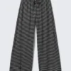 Mid Rise Loose Wide Leg Lyocell Trousers – Black & Grey Stripes Mid Rise Loose Wide Leg Lyocell Trousers – Black & Grey Stripes