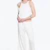 Mid Rise Loose Wide Leg Lyocell Trousers – White Mid Rise Loose Wide Leg Lyocell Trousers – White