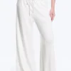 Mid Rise Loose Wide Leg Lyocell Trousers – White Mid Rise Loose Wide Leg Lyocell Trousers – White