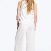 Mid Rise Loose Wide Leg Lyocell Trousers – White Mid Rise Loose Wide Leg Lyocell Trousers – White
