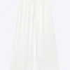 Mid Rise Loose Wide Leg Lyocell Trousers – White Mid Rise Loose Wide Leg Lyocell Trousers – White