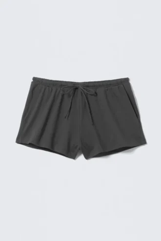 Mid Rise Mini Jersey Shorts – Dark Grey