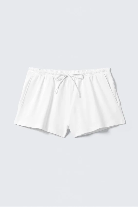 Mid Rise Mini Jersey Shorts – White Mid Rise Mini Jersey Shorts – White
