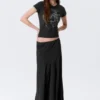 Mid Rise Panelled Maxi Skirt – Black Mid Rise Panelled Maxi Skirt – Black