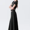Mid Rise Panelled Maxi Skirt – Black Mid Rise Panelled Maxi Skirt – Black
