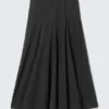 Mid Rise Panelled Maxi Skirt – Black Mid Rise Panelled Maxi Skirt – Black