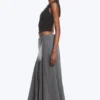 Mid Rise Panelled Maxi Skirt – Dark Grey Melange Mid Rise Panelled Maxi Skirt – Dark Grey Melange
