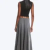 Mid Rise Panelled Maxi Skirt – Dark Grey Melange Mid Rise Panelled Maxi Skirt – Dark Grey Melange