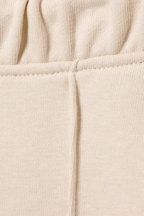 Mid Rise Pintuck Flared Sweatpants – Light Beige Mid Rise Pintuck Flared Sweatpants – Light Beige