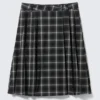 Mid Rise Pleated Midi Skirt – Checked Mid Rise Pleated Midi Skirt – Checked