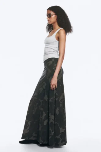 Mid Rise Printed Maxi Skirt – Khaki Green – Camouflage Mid Rise Printed Maxi Skirt – Khaki Green – Camouflage
