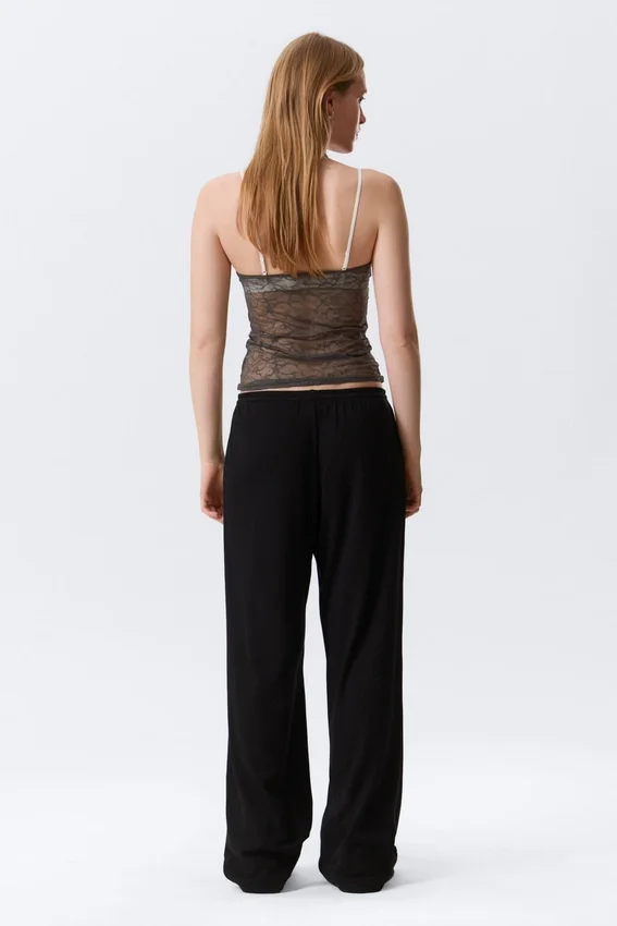 Mid Rise Relaxed Pyjama Trousers – Black Mid Rise Relaxed Pyjama Trousers – Black