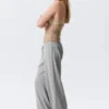 Mid Rise Relaxed Pyjama Trousers – Grey Melange Mid Rise Relaxed Pyjama Trousers – Grey Melange