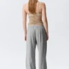 Mid Rise Relaxed Pyjama Trousers – Grey Melange Mid Rise Relaxed Pyjama Trousers – Grey Melange