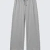 Mid Rise Relaxed Pyjama Trousers – Grey Melange Mid Rise Relaxed Pyjama Trousers – Grey Melange