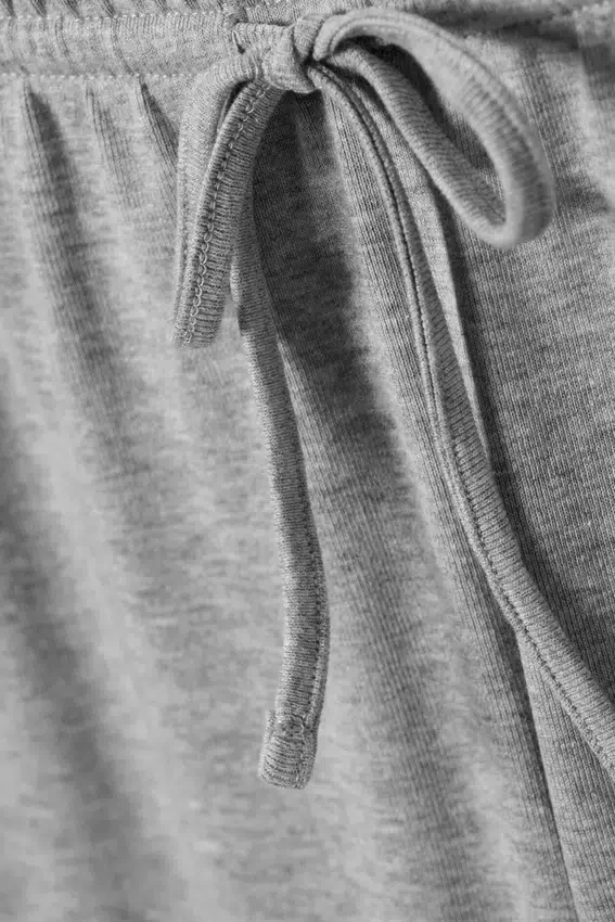 Mid Rise Relaxed Pyjama Trousers – Grey Melange Mid Rise Relaxed Pyjama Trousers – Grey Melange