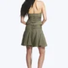 Mid Rise Tie Waist Midi Skirt – Khaki Green Mid Rise Tie Waist Midi Skirt – Khaki Green