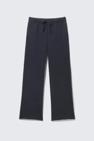 Mid Rise Wide Leg Terry Pyjama Trousers – Dark Blue Mid Rise Wide Leg Terry Pyjama Trousers – Dark Blue