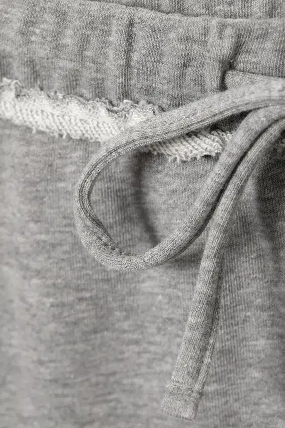 Mid Rise Wide Leg Terry Pyjama Trousers – Grey Melange Mid Rise Wide Leg Terry Pyjama Trousers – Grey Melange