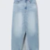 Midi Denim Skirt – Fresh Blue – Light Blue Midi Denim Skirt – Fresh Blue – Light Blue