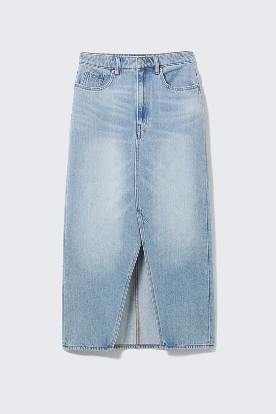 Midi Denim Skirt – Fresh Blue – Light Blue Midi Denim Skirt – Fresh Blue – Light Blue