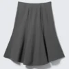 Midi Slim Volume Skirt – Dusty Grey Pinstripes Midi Slim Volume Skirt – Dusty Grey Pinstripes