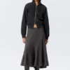 Midi Slim Volume Skirt – Striped Dark Grey Midi Slim Volume Skirt – Striped Dark Grey