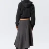 Midi Slim Volume Skirt – Striped Dark Grey Midi Slim Volume Skirt – Striped Dark Grey
