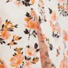 Midi Square Neck Slit Dress – White – Pink Floral Midi Square Neck Slit Dress – White – Pink Floral