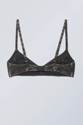 Miley Washed Cotton Bra – Bleach Washed Black
