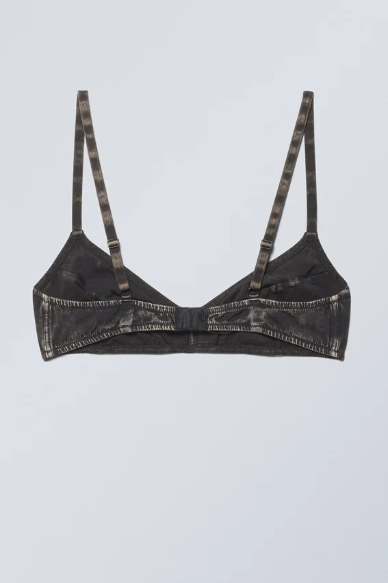 Miley Washed Cotton Bra – Bleach Washed Black Miley Washed Cotton Bra – Bleach Washed Black